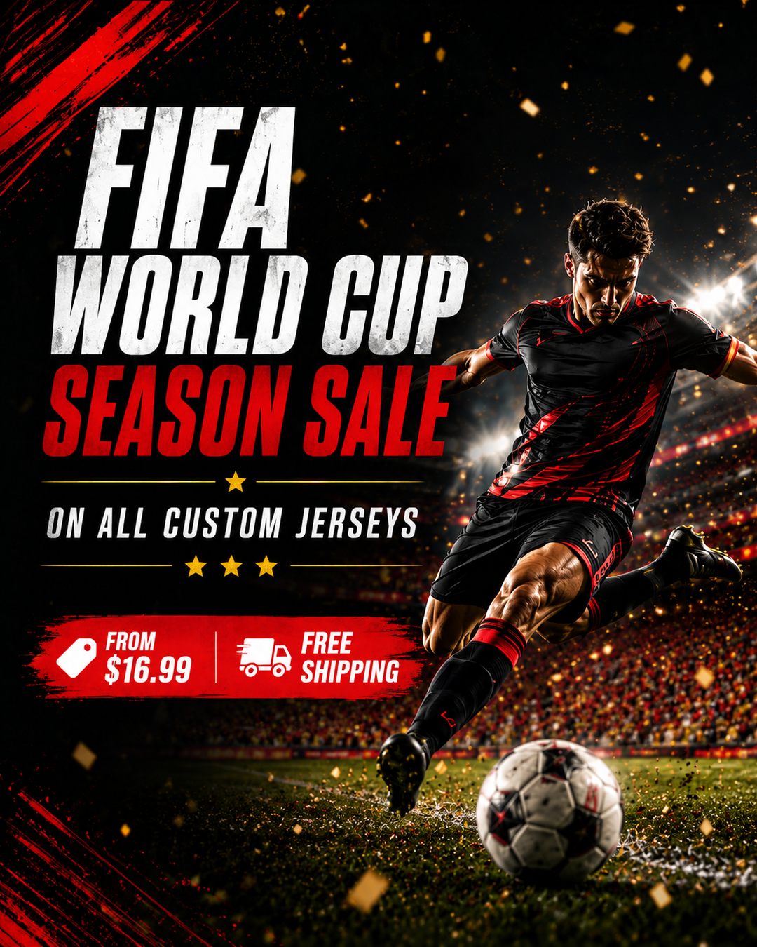 World Cup custom jersey sale banner