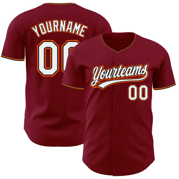 Custom Crimson White Black-Orange Authentic Baseball Jersey