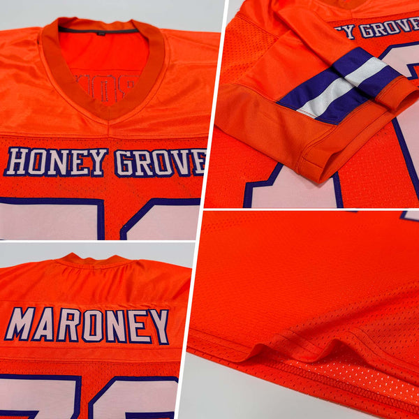 Custom Orange White-Purple Mesh Authentic Football Jersey alternate