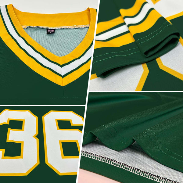 Custom Green White-Gold Authentic Football Jersey alternate