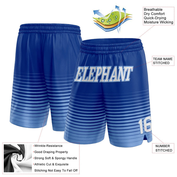 Custom Royal White-Light Blue Pinstripe Fade Fashion Authentic Basketball Shorts alt