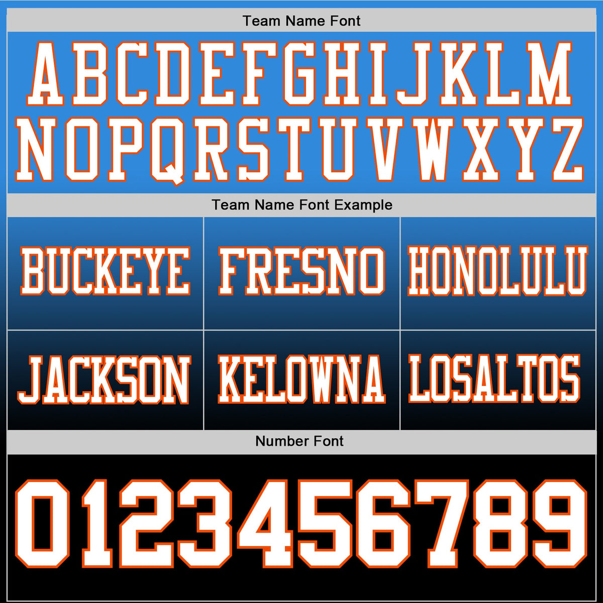 Custom Powder Blue White Black-Orange Authentic Fade Fashion Football Jersey - Front