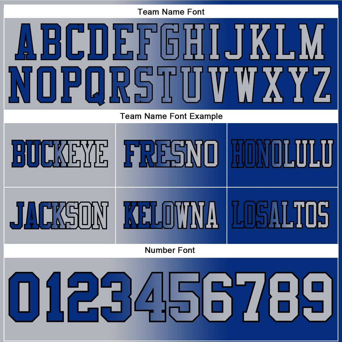 Custom Royal Gray-Black Authentic Gradient Fashion Football Jersey - Front