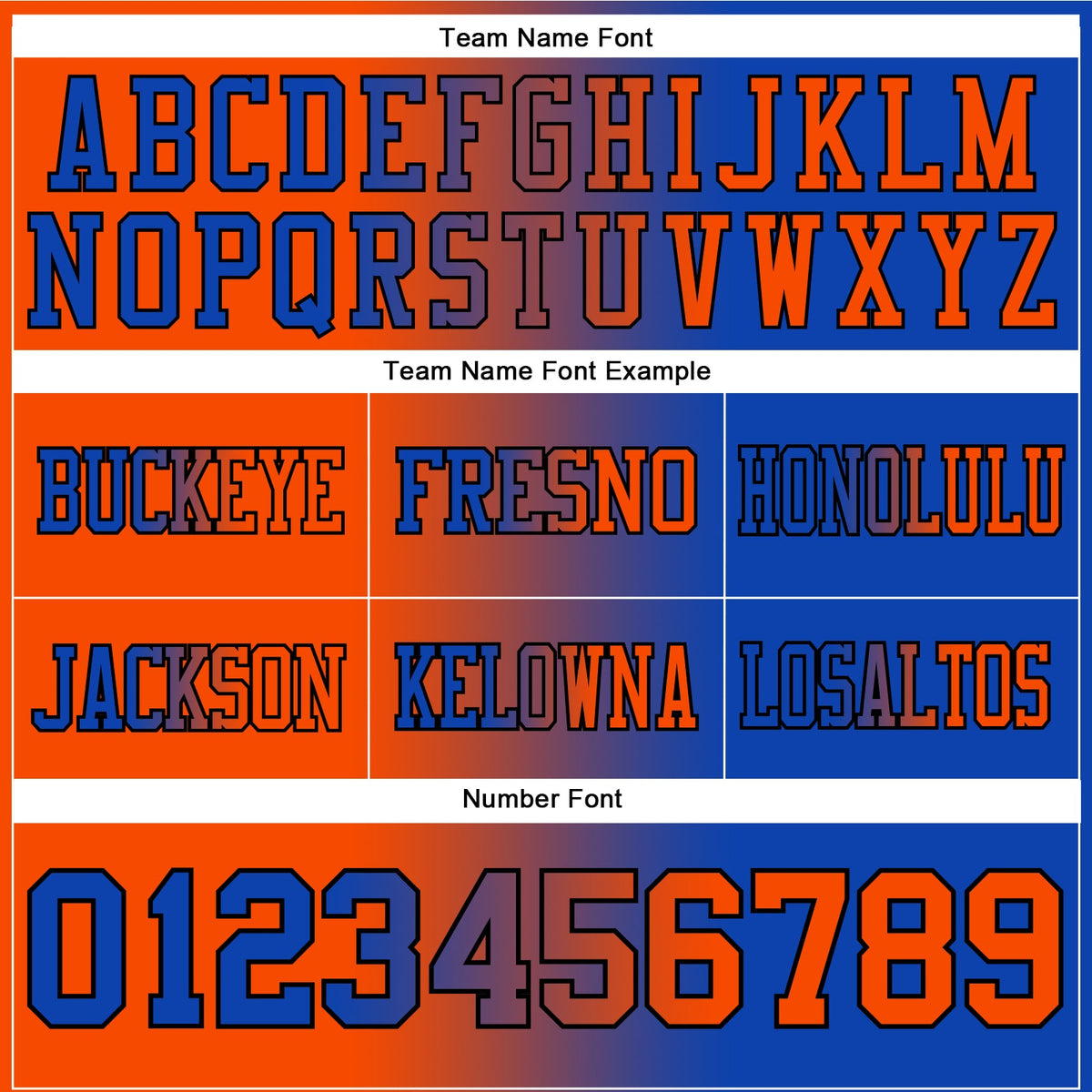 Custom Thunder Blue Orange-Black Authentic Gradient Fashion Football Jersey - Front