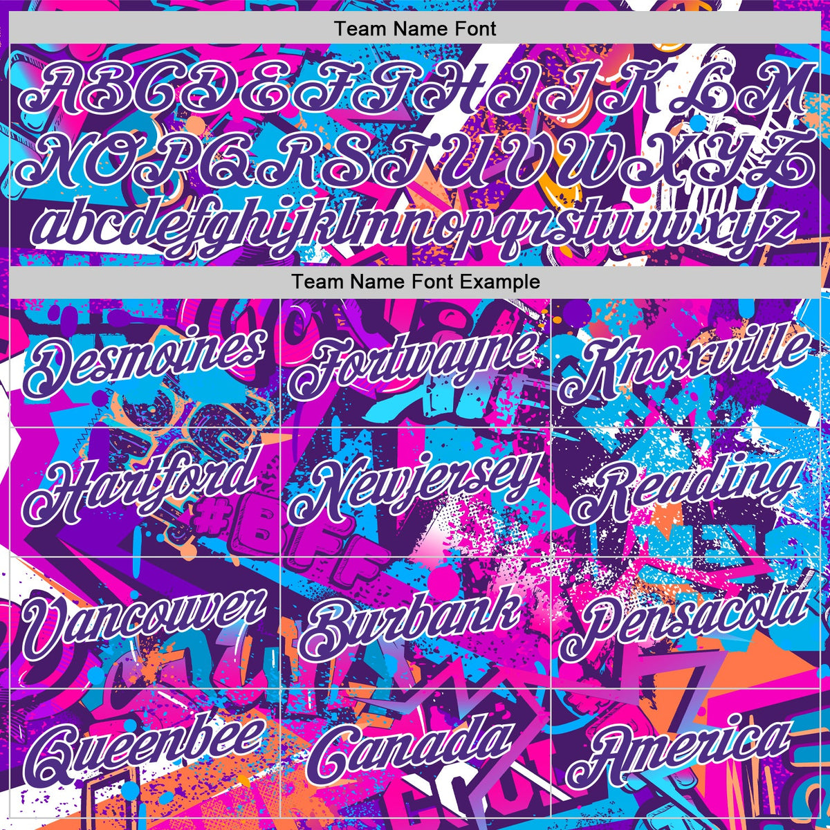 Custom Graffiti Pattern Purple-White 3D Words Authentic Basketball Jersey - Front