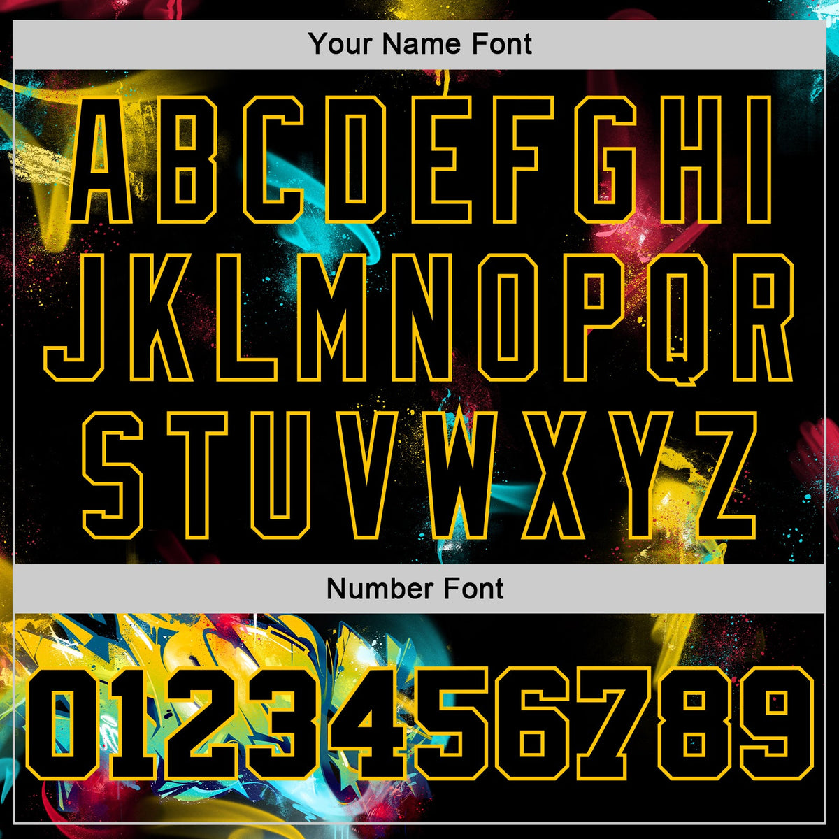 Custom Graffiti Pattern Black-Gold 3D Authentic Basketball Jersey - Detail