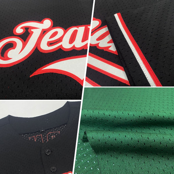 Custom Green Vintage USA Flag-Cream Mesh Authentic Throwback Baseball Jersey alternate