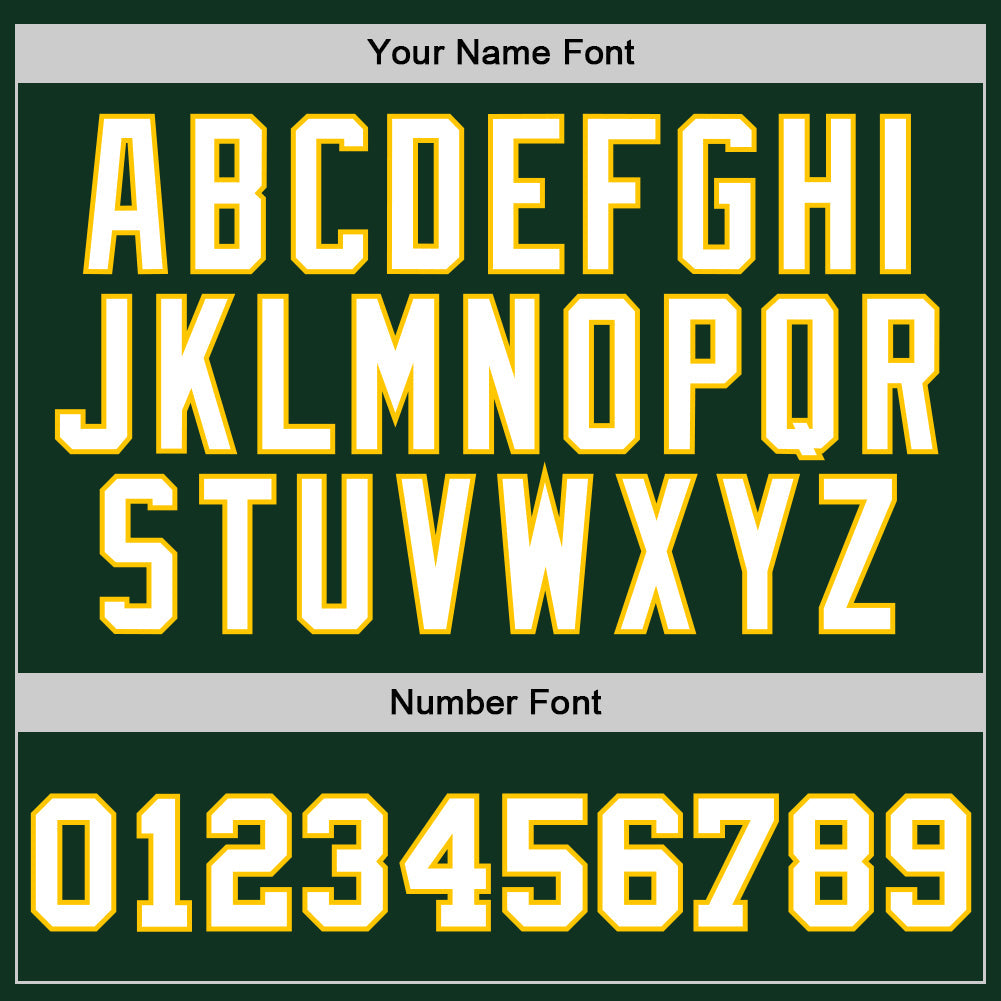 Custom Hunter Green White-Gold Authentic Throwback Basketball Jersey - Front