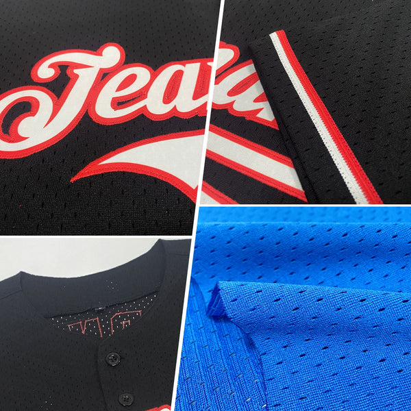 Custom Light Blue Vintage USA Flag-Cream Mesh Authentic Throwback Baseball Jersey alternate