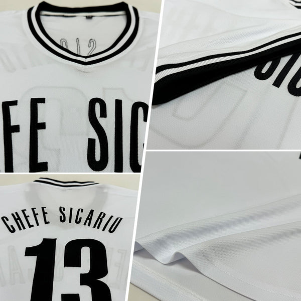 Custom White Black Authentic Throwback Rib-Knit Baseball Jersey Shirt alternate