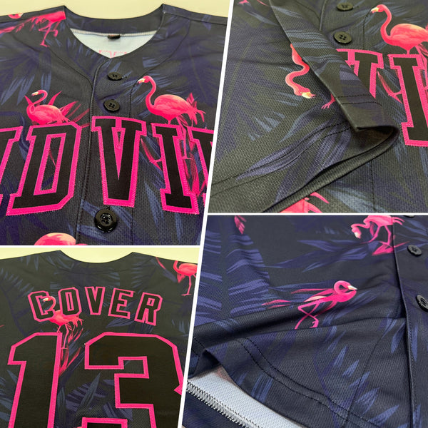 Custom 3D Pattern Design Hawaii Flamingo Authentic Baseball Jersey alternate