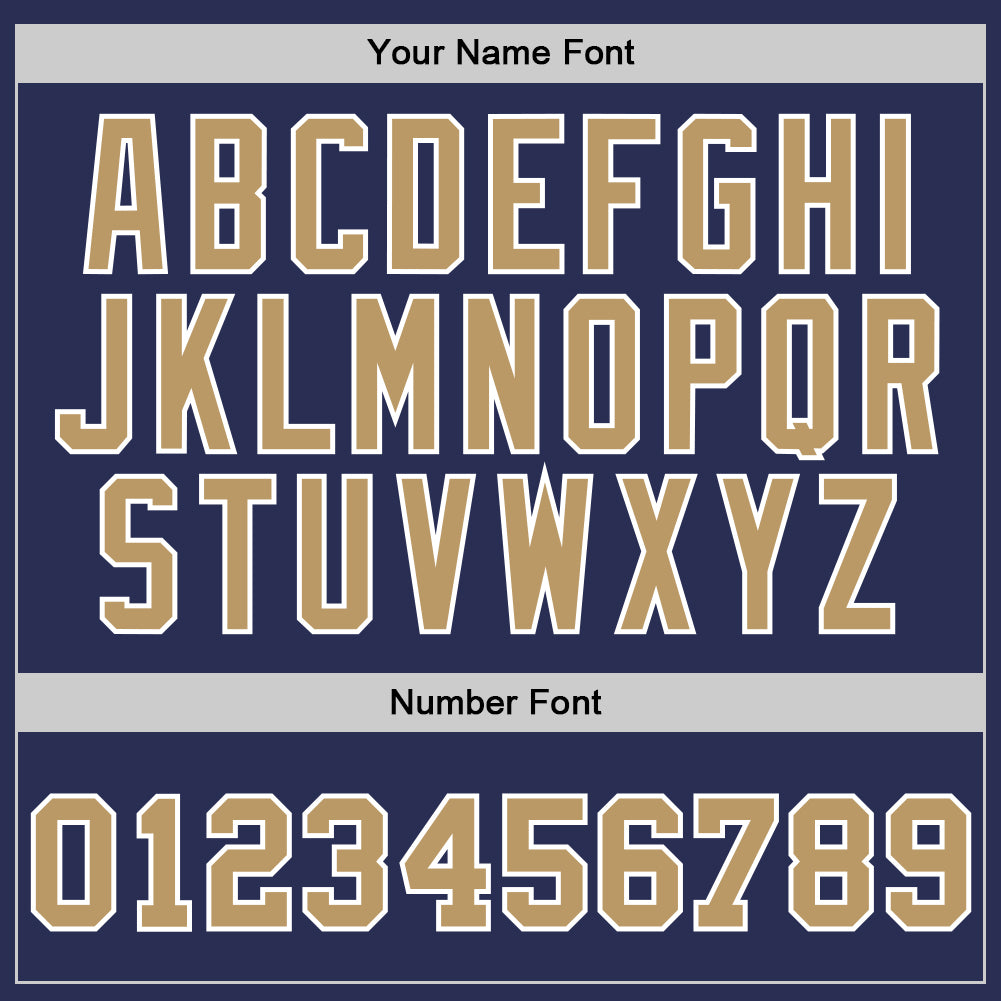 Custom Navy Old Gold-White Authentic Throwback Basketball Jersey - Front