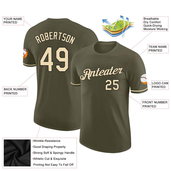 Custom Olive Cream-Black Performance Salute To Service T-Shirt alternate