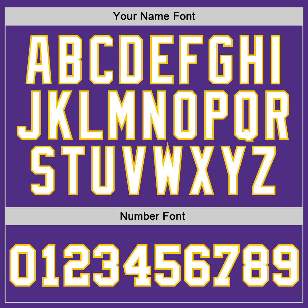 Custom Purple White-Gold Authentic Throwback Basketball Jersey - Detail