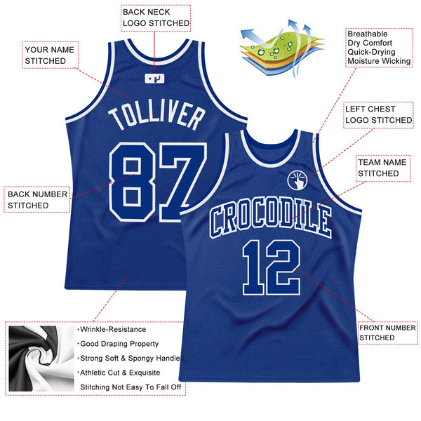 Custom Royal Royal-White Authentic Throwback Basketball Jersey alternate