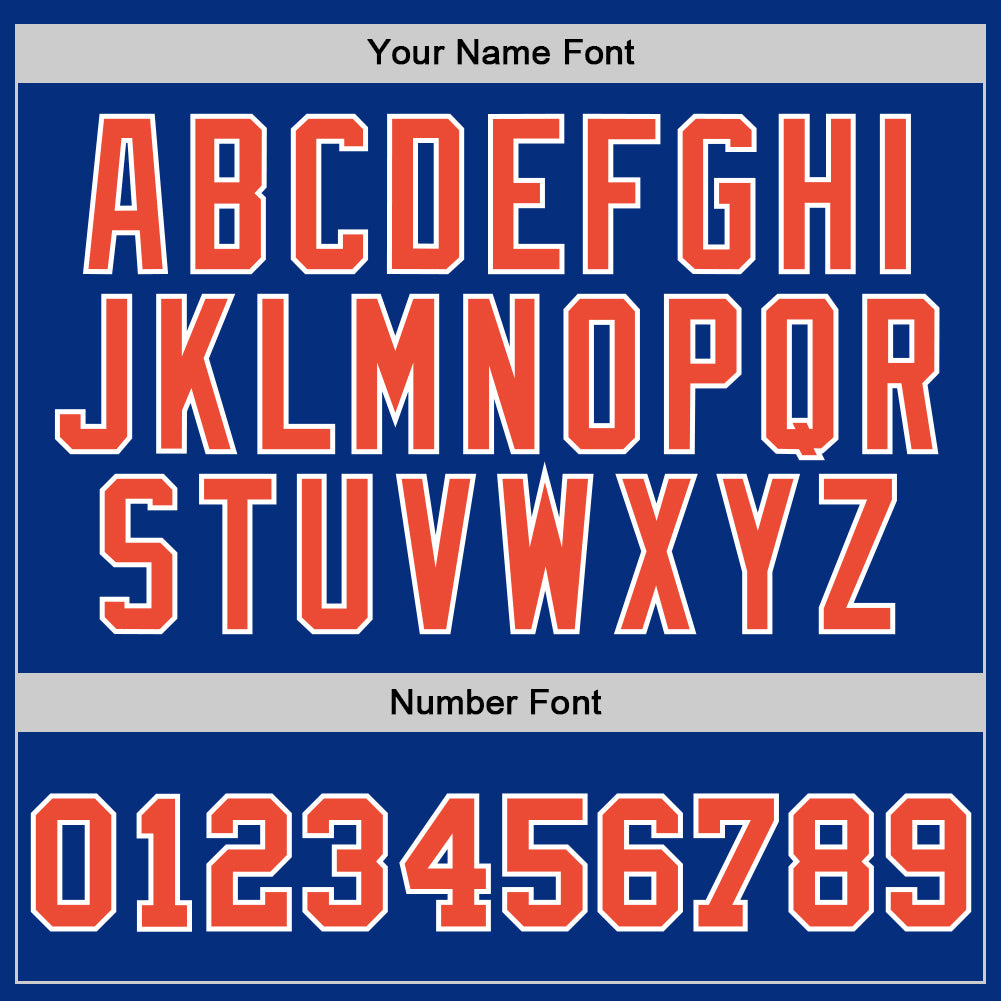 Custom Royal Orange-White Authentic Throwback Basketball Jersey - Detail