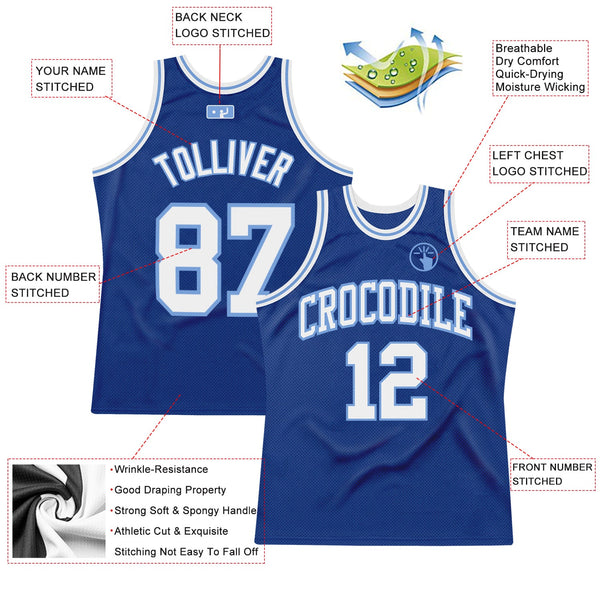 Custom Royal White-Light Blue Authentic Throwback Basketball Jersey alternate