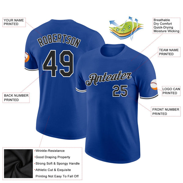 Custom Royal Black-White Performance T-Shirt alternate