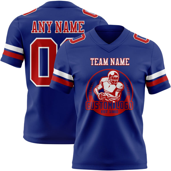 Custom Royal Red-White Authentic Football Jersey alternate