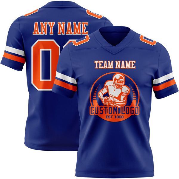 Custom Royal Orange-White Authentic Football Jersey alternate