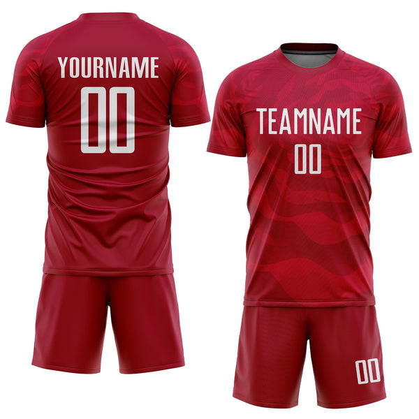 Custom Red White Sublimation Soccer Uniform Jersey alternate