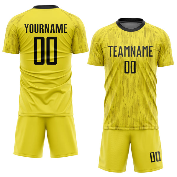 Custom Gold Black Sublimation Soccer Uniform Jersey alternate