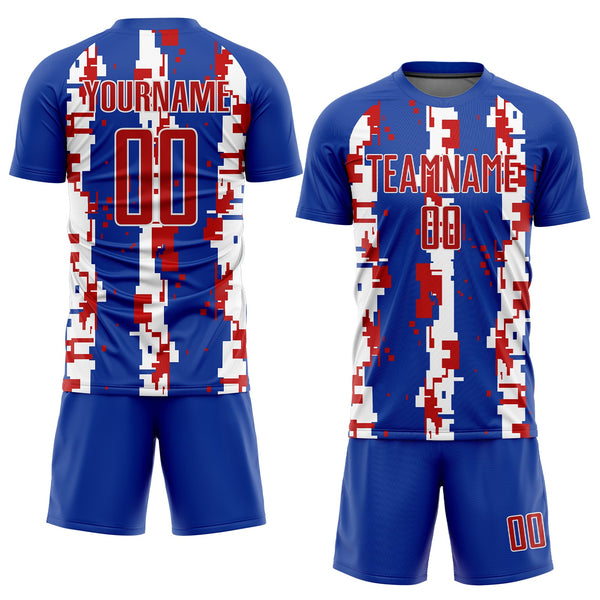 Custom Royal Red-White Sublimation Soccer Uniform Jersey alternate