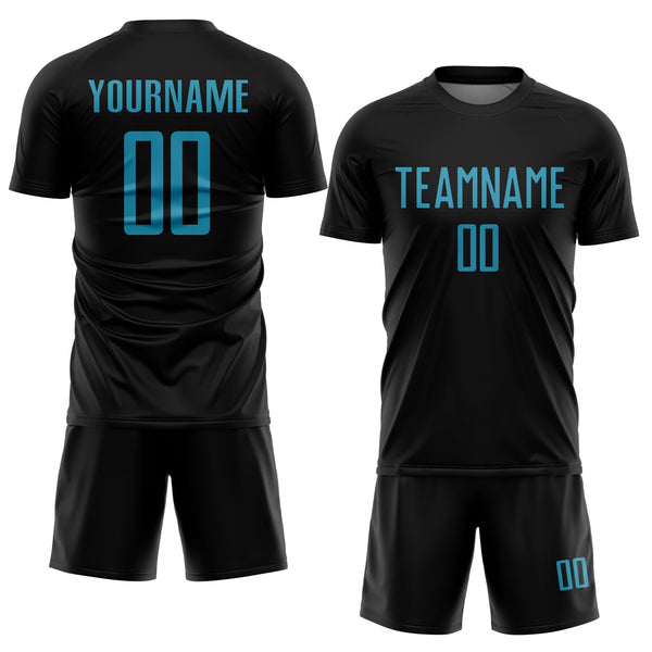 Custom Black Panther Blue Sublimation Soccer Uniform Jersey alternate