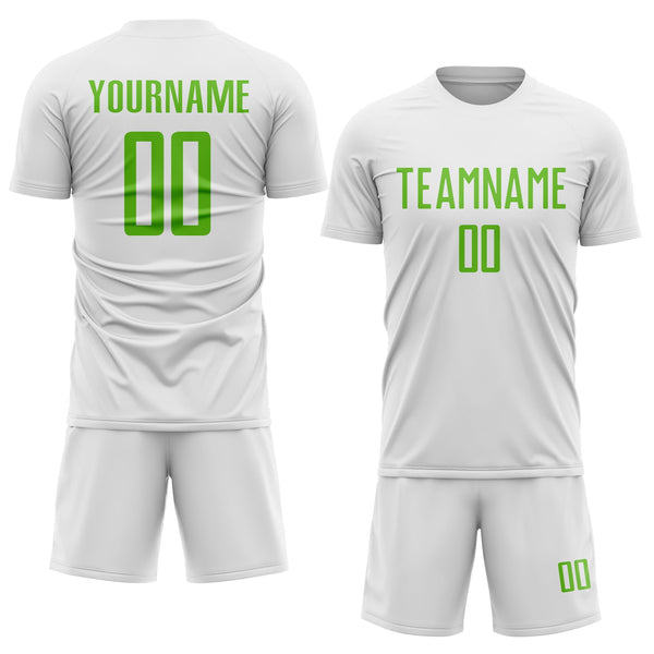 Custom White Aurora Green Sublimation Soccer Uniform Jersey alternate