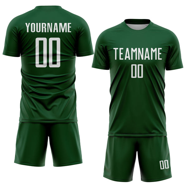 Custom Green White Sublimation Soccer Uniform Jersey alternate