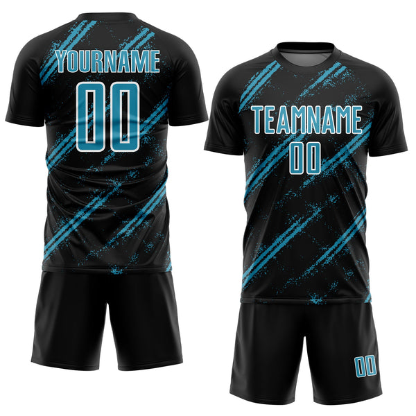 Custom Black Panther Blue-White Abstract Fragment Art Splash Sublimation Soccer Uniform Jersey alternate