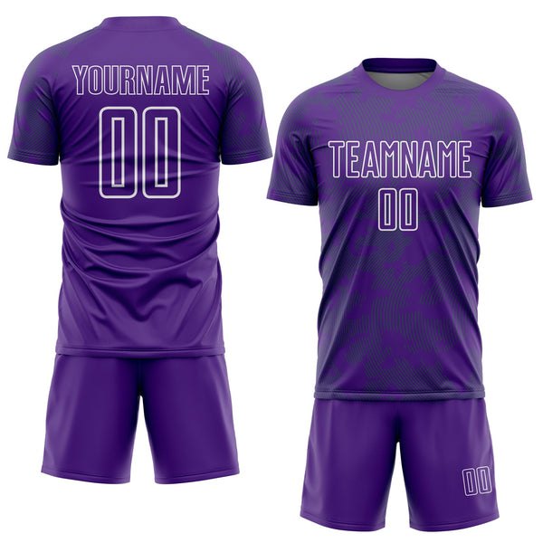 Custom Purple Grass Green-White Curve Lines Sublimation Soccer Uniform Jersey alternate