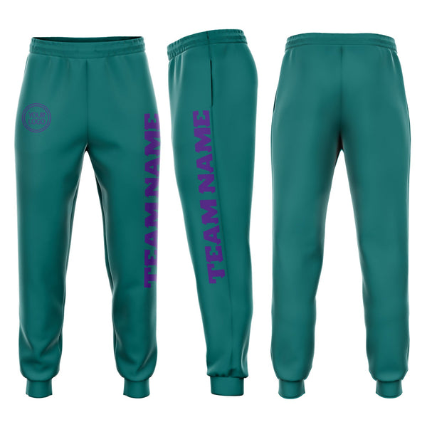 Custom Aqua Purple Fleece Jogger Sweatpants