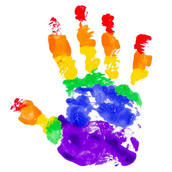 Custom White Gold-Purple Rainbow Colored Hand For Pride LGBT Performance T-Shirt alternate