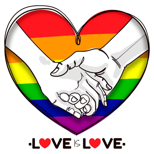 Custom White Gold-Red Rainbow Colored Heart For Pride Month Love Is Love LGBT Performance T-Shirt alternate
