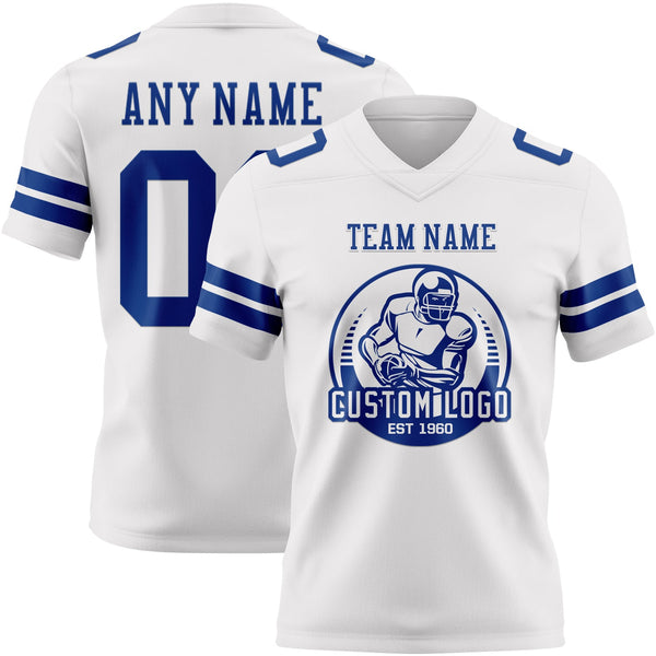Custom White Royal Authentic Football Jersey alternate