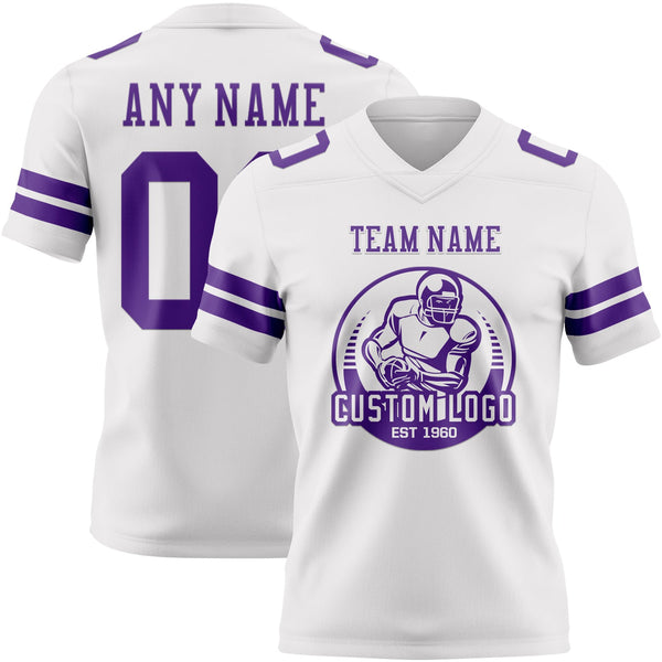 Custom White Purple Authentic Football Jersey alternate