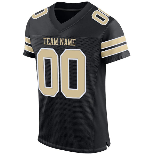 Custom Black Vegas Gold-White Mesh Authentic Football Jersey alternate
