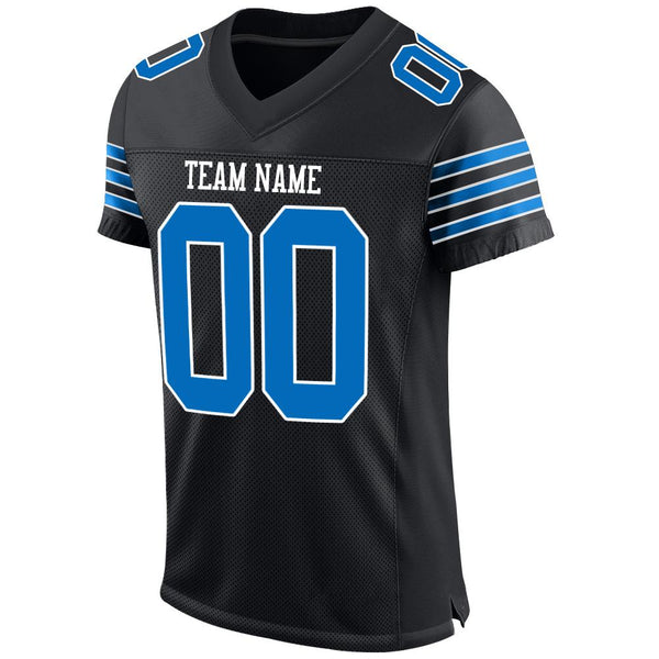 Custom Black Panther Blue-White Mesh Authentic Football Jersey alternate