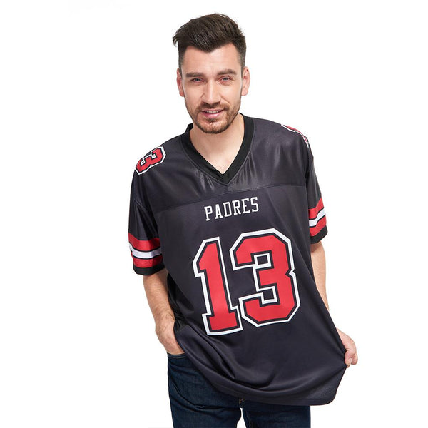 Custom Black Red-White Mesh Authentic Football Jersey alternate