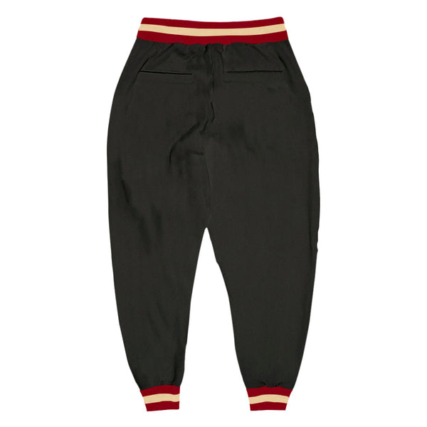 Custom Black Maroon-Crem Sports Pants alternate