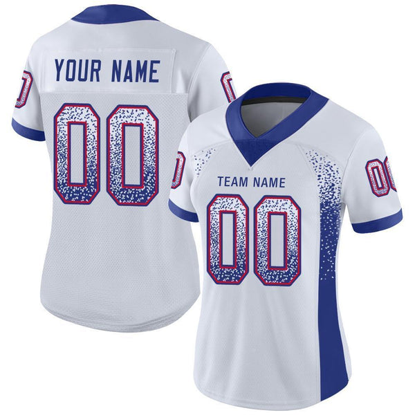Custom White Royal-Red Drift Fashion Football Jersey alternate
