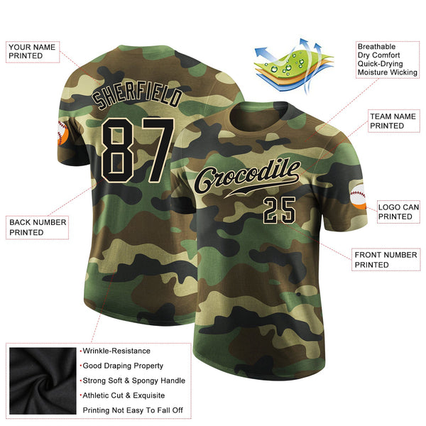 Custom Camo Black-Cream Performance Salute To Service T-Shirt alternate