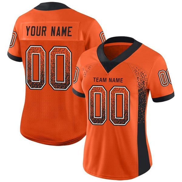 Custom Orange Black-White Drift Fashion Football Jersey alternate