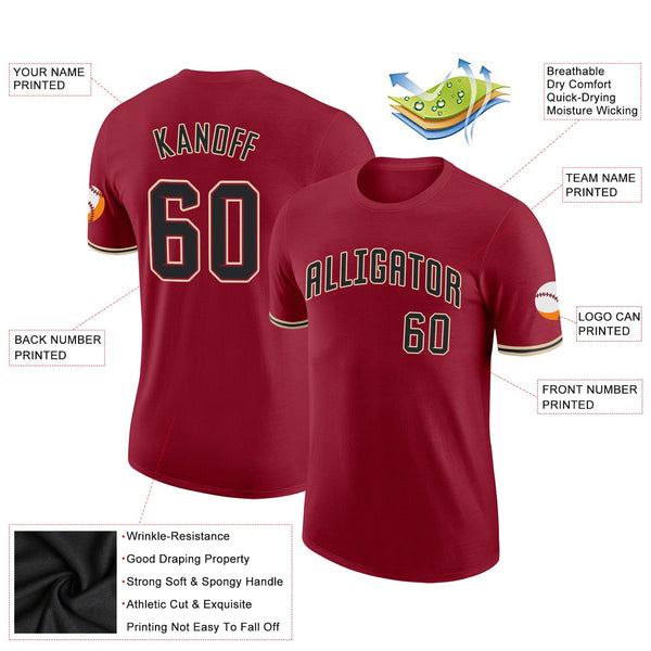 Custom Crimson Black-City Cream Performance T-Shirt alternate