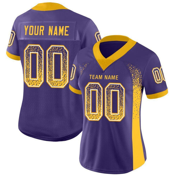 Custom Purple Gold-White Drift Fashion Football Jersey alternate