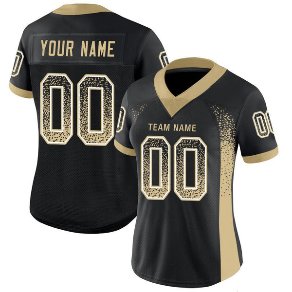 Custom Black Vegas Gold-White Drift Fashion Football Jersey alternate