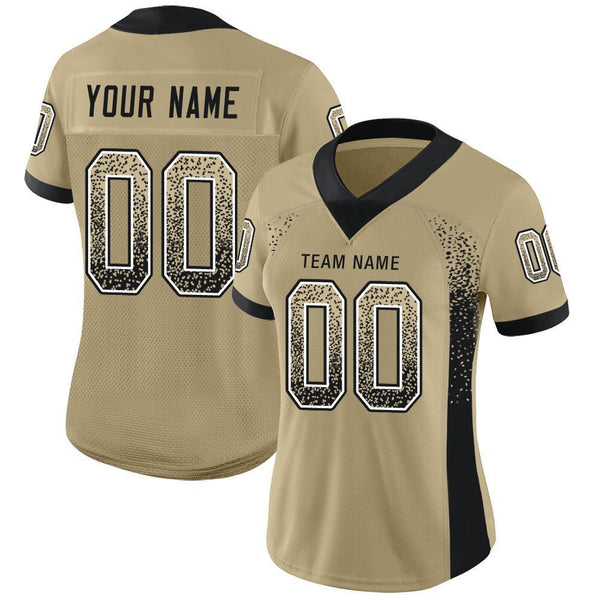 Custom Vegas Gold Black-White Drift Fashion Football Jersey alternate