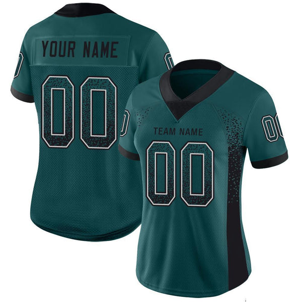 Custom Midnight Green Black-White Drift Fashion Football Jersey alternate
