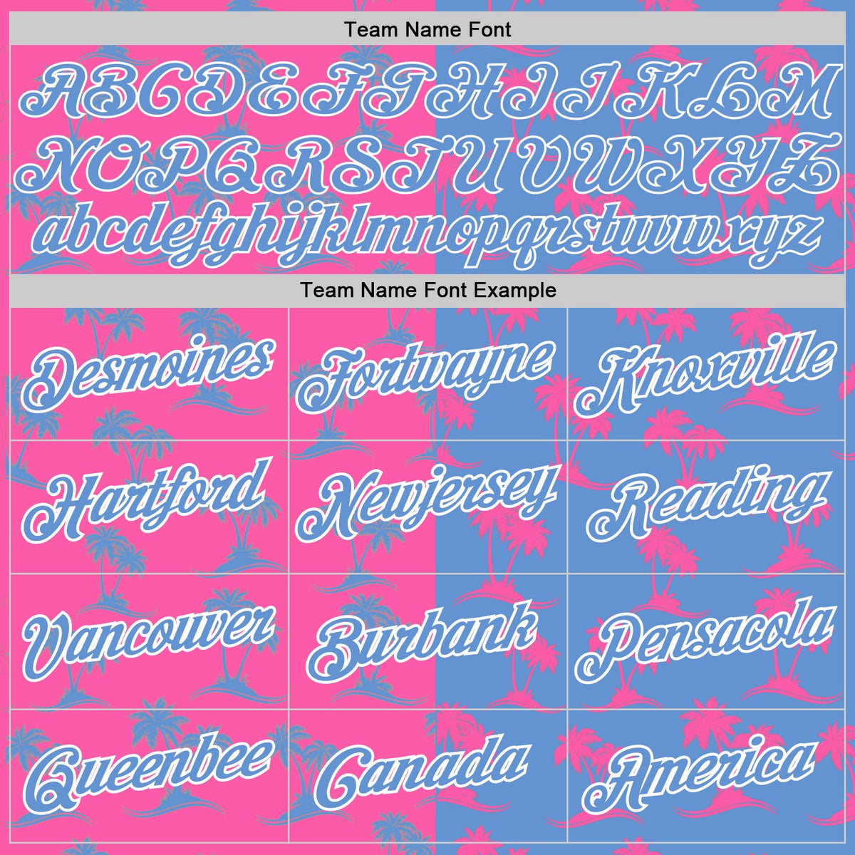 Custom Pink Light Blue-White 3D Pattern Hawaii Palm Trees Authentic Basketball Jersey - Detail